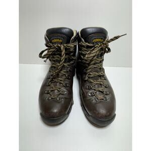 Asolo Women’s Brown Leather Hiking Boots Sz 9 Waterproof Vibram Sole Flaws Read